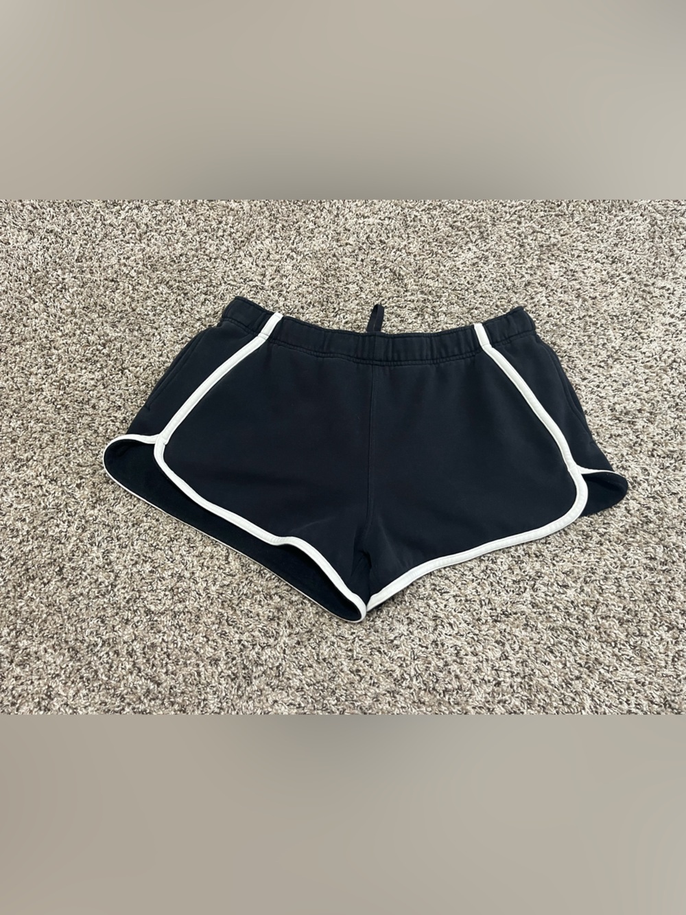 lululemon athletica Black Shorts with White Piping